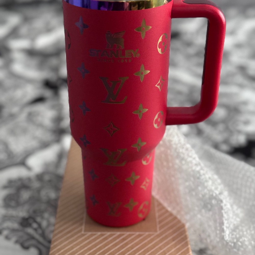 Stanley Red and Gold Patterned Mug
